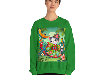 Parrot Dance of the Geisha Kitten Heavy Blend™ Crewneck Sweatshirt