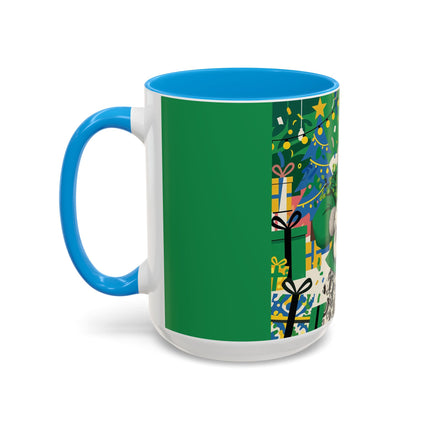 🍀🎄 The Emerald Holly Christmas Colorful Mug – Art Deco Holiday Elegance