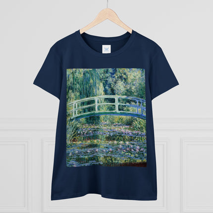 Water Lilies and Japanese Bridge by Claude Monet Women's Midweight Cotton Tee