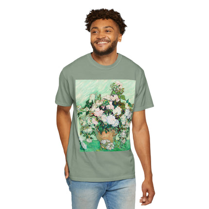 Roses by Vincent Van Gogh Unisex Garment-Dyed T-shirt
