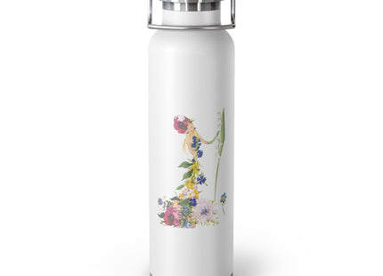 Blooming Splendor: A Floral Transformation Copper Vacuum Insulated Bottle, 22oz