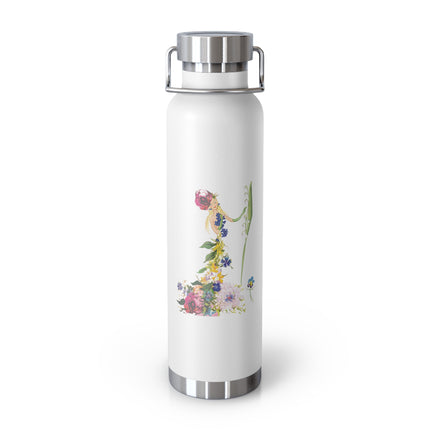 Blooming Splendor: A Floral Transformation Copper Vacuum Insulated Bottle, 22oz