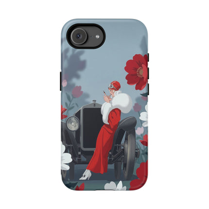 🚗🌺 The Lady Of The Grand Touring Car Phone Case – Art Deco Motoring Elegance