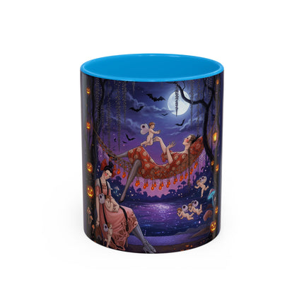 🌙🎃 Moonlit Mischief In The Pumpkin Grove Colorful Mug – Whimsical Halloween Fantasy