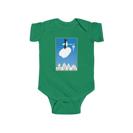 Benevolent Wings Baby Bodysuit – Vintage Stork Delivery Design