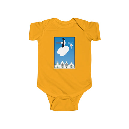 Benevolent Wings Baby Bodysuit – Vintage Stork Delivery Design