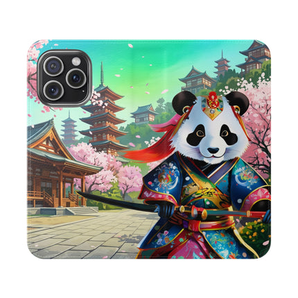 🦊⚔️ Cyberpunk Panda Samurai Flip Case – Futuristic Honor & Kitsune Spirit