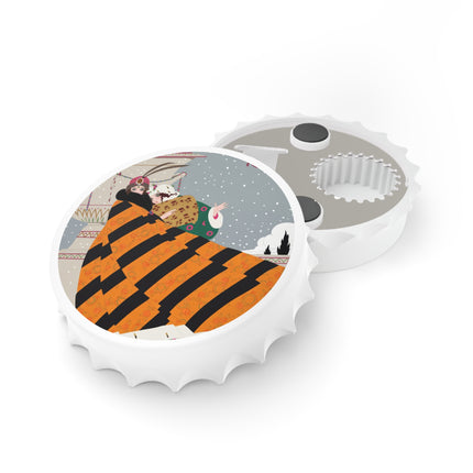 Snowfall Courtesan Bottle Opener – Whimsical Winter Elegance