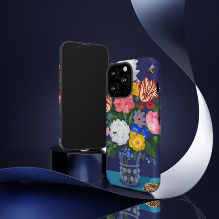 Midnight Floral Bouquet Phone Case – Vibrant Blooms & Enchanted Garden