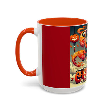 Jack-O’-Lantern Drums & The Kabuki Rabbit Colorful Mugs (11oz, 15oz)