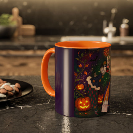 🎭🎃 The Masquerade Beneath The Pumpkin Lantern Colorful Mug – Theatrical Halloween Charm