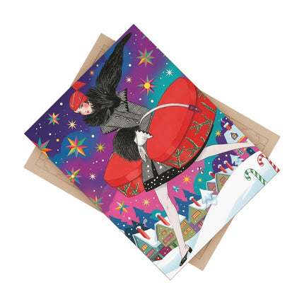 🎁✨ The Lady Of The Christmas Hatbox Ceramic Tile – Art Deco Holiday Adventure