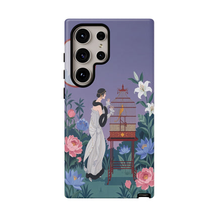 🌸🐦 The Lady Of The Garden Birdcage Phone Case – Art Deco Floral Elegance
