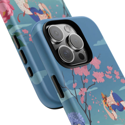 🌸☂️ The Lady Of The Falling Blossoms Phone Case – Art Deco Garden Whimsy