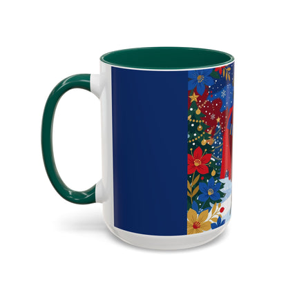 🎭❄️ The Christmas Masquerade Lady Colorful Mug – Art Deco Holiday Fantasy