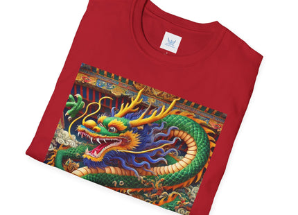 Tibetan Dragon Over Kabuki Duel Unisex Softstyle T-Shirt