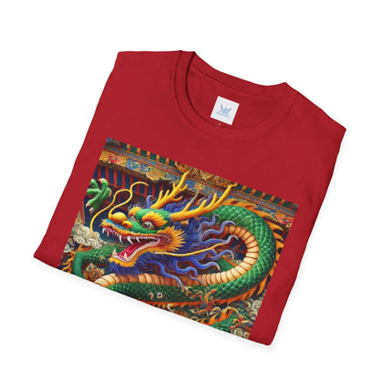 Tibetan Dragon Over Kabuki Duel Softstyle T-Shirt