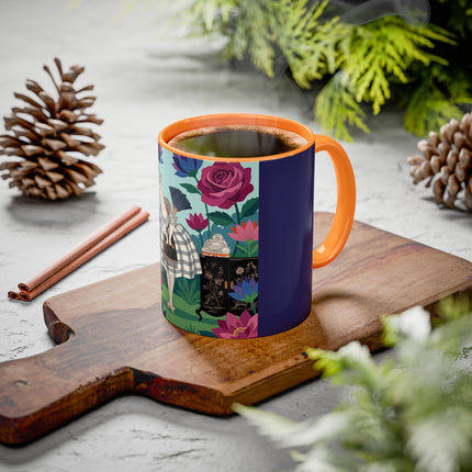 The Lady Of The Lotus Garden Colorful Mugs – Art Deco Botanical Elegance