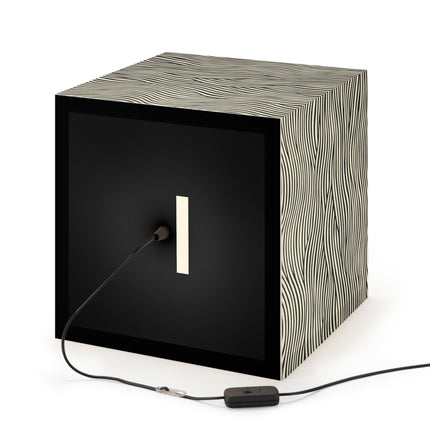Wave Pattern on White Light Cube Lamp
