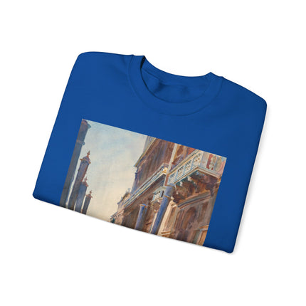 Gondola Moorings on the Grand Canal by John Singer Sargent Heavy Blend™ Crewneck Sweatshirt