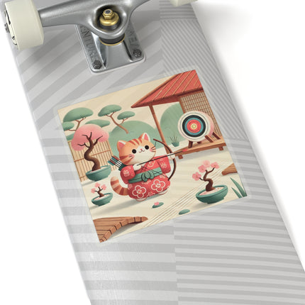 Archer Kitten in the Zen Garden Kiss-Cut Stickers (4 Sizes)