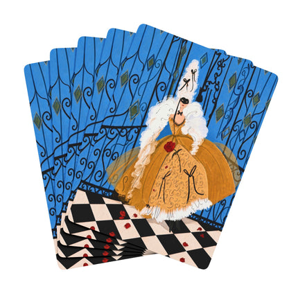 🎭🌹 The Lady At The Masquerade Gates Playing Cards – Art Deco Fashion Illustration