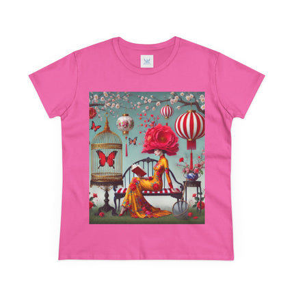 Reading In A Painted Garden Cotton Tee