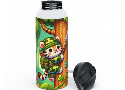 Stealthy Stripes Stainless Steel Water Bottle, Standard Lid