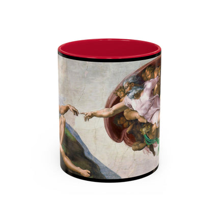 The Creation of Adam by Michelangelo Buonarroti Colorful Mugs (11oz, 15oz)