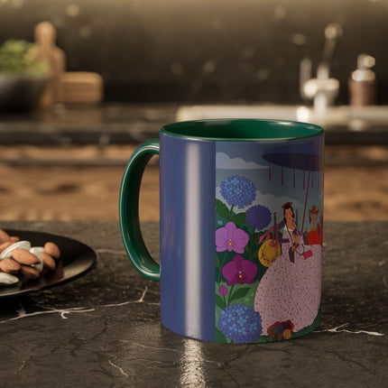 The Lady Of The Garden Tea Party Colorful Mugs – Art Deco Floral Elegance