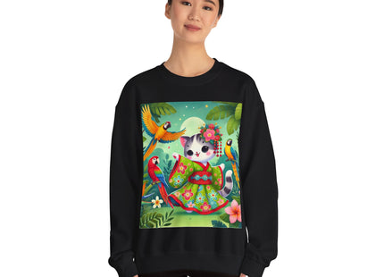 Parrot Dance of the Geisha Kitten Heavy Blend™ Crewneck Sweatshirt