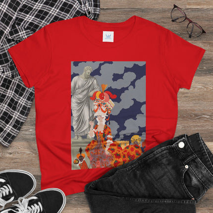 Rococo Grandeur Women's Midweight Cotton Tee – Opulent Elegance & Theatrical Charm