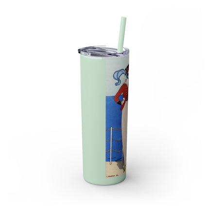 Costume de Yacht by George Barbier Skinny Tumbler with Straw, 20oz