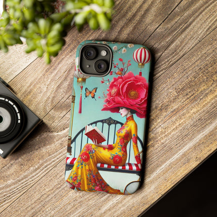 Reading In A Painted Garden Phone Cases