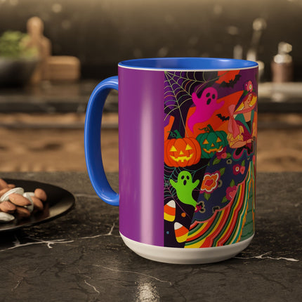 🌈👻 The Rainbow Ghost Masquerade Colorful Mug – Colorful Halloween Charm