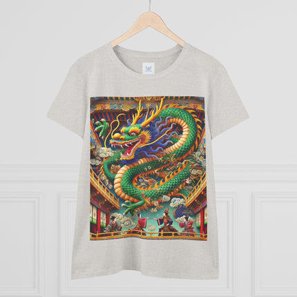 Tibetan Dragon Over Kabuki Duel Cotton Tee