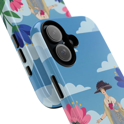 🌸🎩 The Lady Of The Grand Flower Garden Phone Case – Art Deco Fashion Illustration