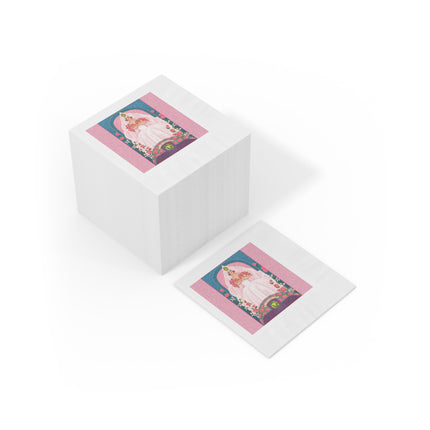 August & Peridot Zodiac White Coined Napkins