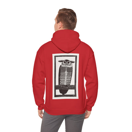 Horned Owl by Samuel Jessurun de Mesquita Heavy Blend™ Hooded Sweatshirt