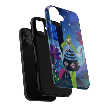 🌸🐦 The Lady Of The Midnight Bird Garden Phone Case – Art Deco Floral Fantasy