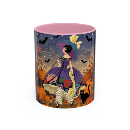 🌙🎃 The Moonlit Garden Walk Colorful Mug – Elegant Halloween Charm
