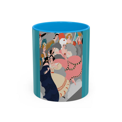 Celestial Masquerade Colorful Mugs – Theatrical Elegance & Floating Whimsy