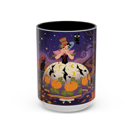 🎃🌙 The Pumpkin Moon Dress Colorful Mug – Whimsical Halloween Fashion