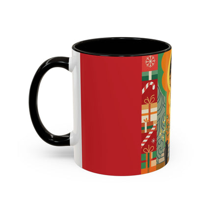 ❤️ The Lady Of The Candlelit Christmas Alcove Colorful Mug – Art Deco Holiday Elegance