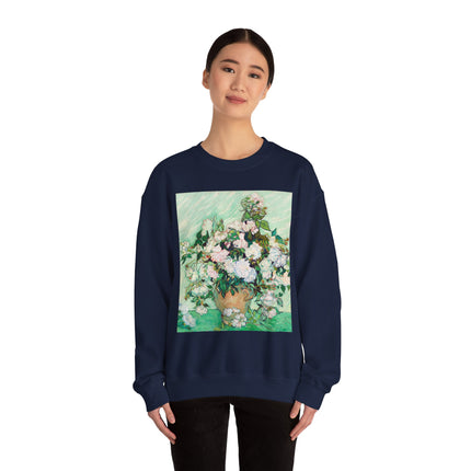 Roses by Vincent Van Gogh Heavy Blend™ Crewneck Sweatshirt