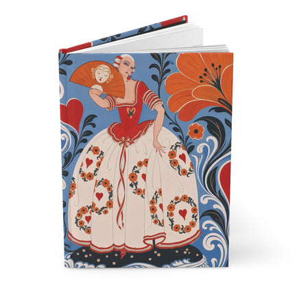 ❤️🌺 The Lady Of The Enchanted Heart Garden Hardcover Journal – Art Deco Floral Romance