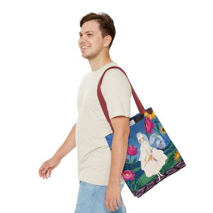 🌸👑 The Lady Of The Enchanted Flower Crown Tote Bag – Art Deco Garden Fantasy