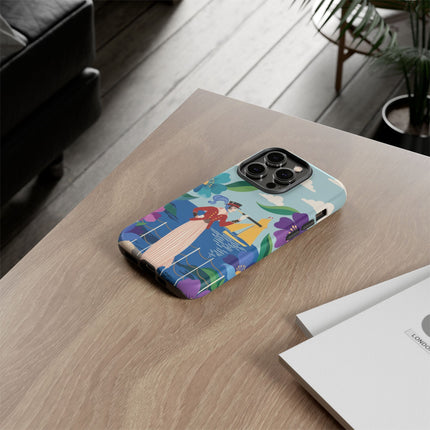 🌊🔭 The Lady Of The Seaside Lookout Phone Case – Art Deco Nautical Adventure