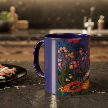 The Garden Of Quiet Reverie Colorful Mugs – Art Deco Botanical Serenity