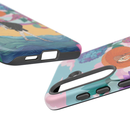 🌊☂️ The Lady Of The Flowered Seashore Phone Case – Art Deco Seaside Fashion